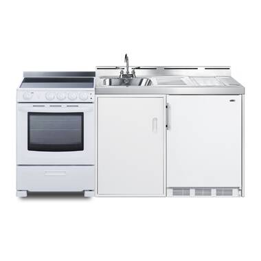 Avanti 30 Compact Miniature Kitchen, Stainless Steel Countertop, in White  (CK3016)