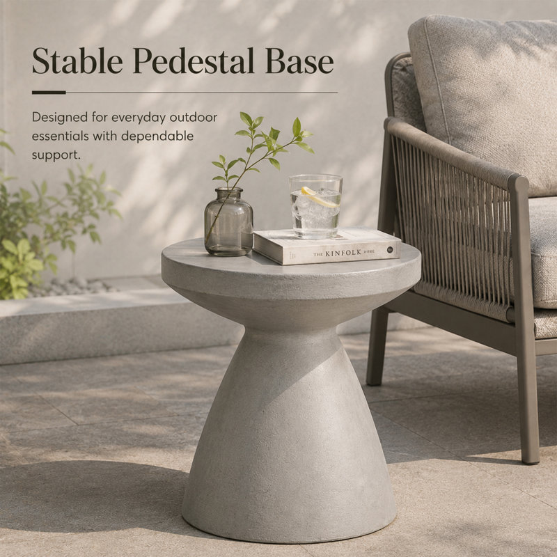 Table de bout d'extérieur en béton léger pour l'extérieur