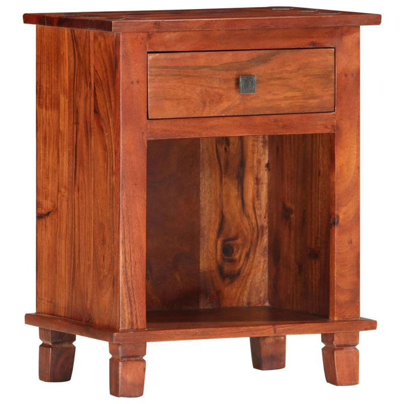  Bedside Cabinet 15.7X11.8X19.7" Solid Acacia Wood