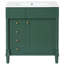 Meuble-lavabo de 30 po avec lavabo, 2 tiroirs, porte, esthétique moderne, rangement réglable, meuble-lavabo autoportant de 30 po avec caractéristiques pratiques, teinture-18935549