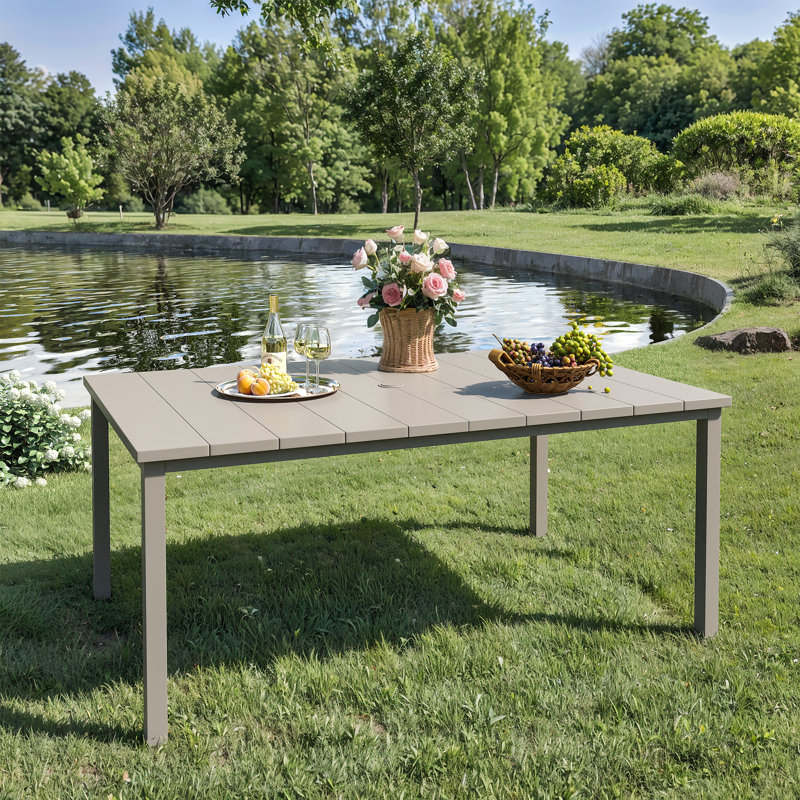 Outdoor Rectangular Dining Table, Cream