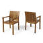 Ensemble de salle à manger 7 pièces en bois d'acacia avec 6 chaises et 1 grande table, parfait pour la pelouse, la cour, la terrasse du jardin et le bord de la piscine