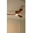 52 Inch Natural Brown Log Recessed Mount Ceiling Fan Light, 22 Watt Tri-colour Dimmable With Remote Control And Silent Reversible Motor, Suitable For A Wide Range Of Indoor Locations 