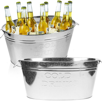 Sherell 2 Piece Large Galvanised Metal Bucket Set