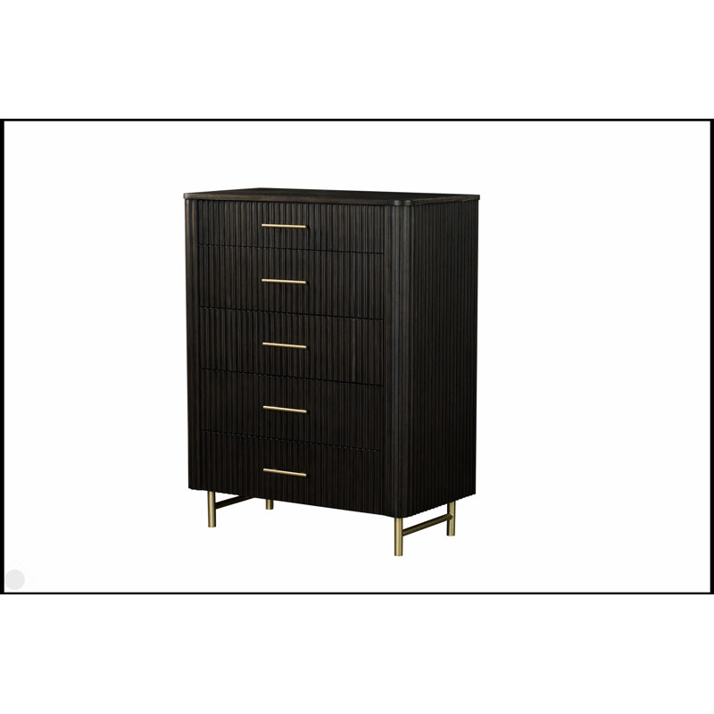 Commode à finition espresso Clayten avec tiroirs coulissants et fabrication durable pour des solutions de rangement modernes