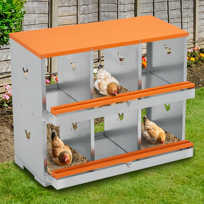 Boîte à nid de poule, boîte à œufs pour poules avec couvercle, boîtes à œufs en métal pour poulailler