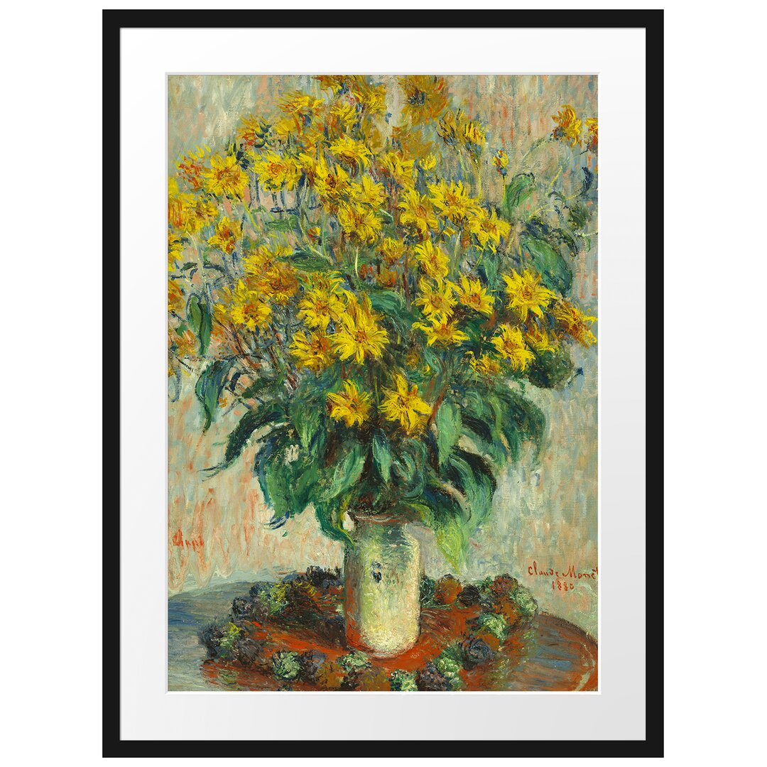 Gerahmter Kunstdruck Jerusalem Artichoke Flowers von Claude Monet