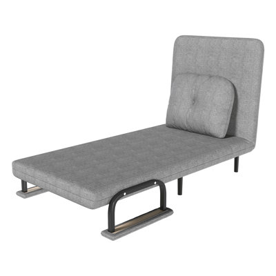Folding Sofa Bed 3-In-1 Convertible Chair - 5-Position Adjustable Backrest With Pillow, Space-Saving Sleeper