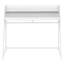 Bureau d'ordinateur en métal blanc pour espace de travail à domicile, 122 cm (48 po) de long, avec étagères de rangement et plateau de support robuste, blanc, construction stable