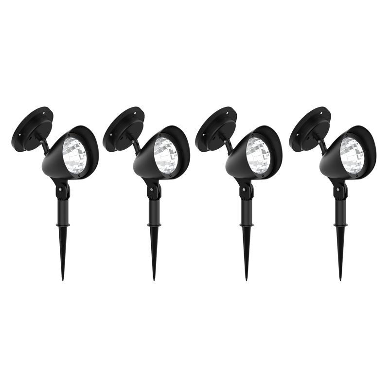 Black Weather-Resistant LED Solar Outdoor Pathway Lights, 4-Pack