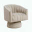 Fauteuil demi-tonneau pivotant en velours taupe-965578147