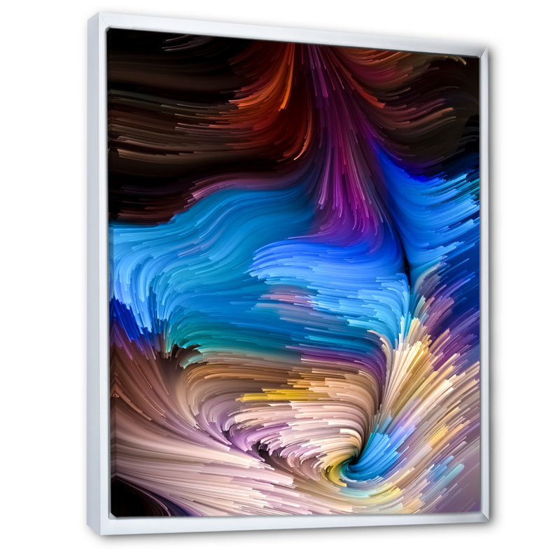 Élégance de liquide Art X - reproduction d'art moderne sur toile, Cadre photo blanc, H 44 po x l 34 po x P 1,5 po