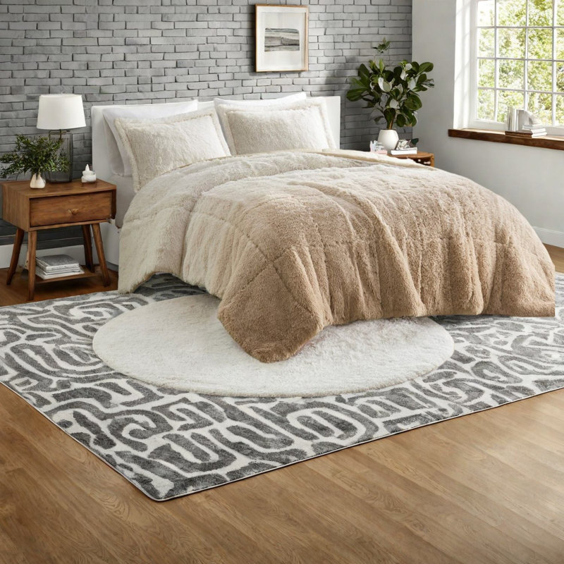 Ensembles de literie chauds et confortables, double fausse fourrure en polyester pour la maison