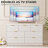 White Fluted Dresser For Bedroom With 7 Drawers, 55" Wide Modern Chest Of Drawers With Metal Handle-2120894436