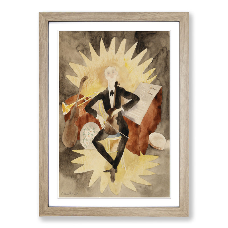 Musician by Charles Demuth - Picture Frame Painting, Oak Framed, 48cm H x 36cm W x 2cm D
