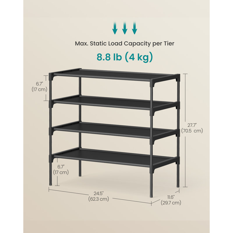 16 Pair Stackable Shoe Rack