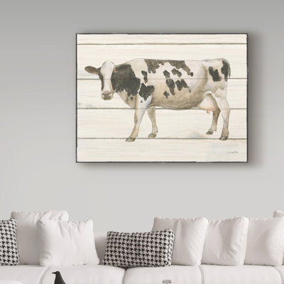'Country Cow VI' Oil Painting Print on Wrapped Canvas