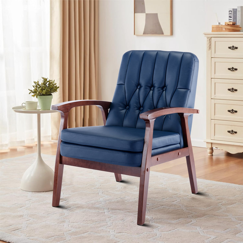 Fauteuil Mischell, Similicuir bleu