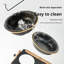 Bols doubles réglables en céramique pour animaux avec support en bambou et fer, mangeoire pour animaux de protection pour le cou pour l'intérieur et l'extérieur, pour chats et petits chiens, style 04 po noir-129209437