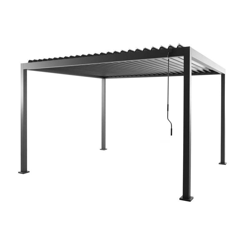 10 Ft. W x 12 Ft. D Metal Pergola, Black