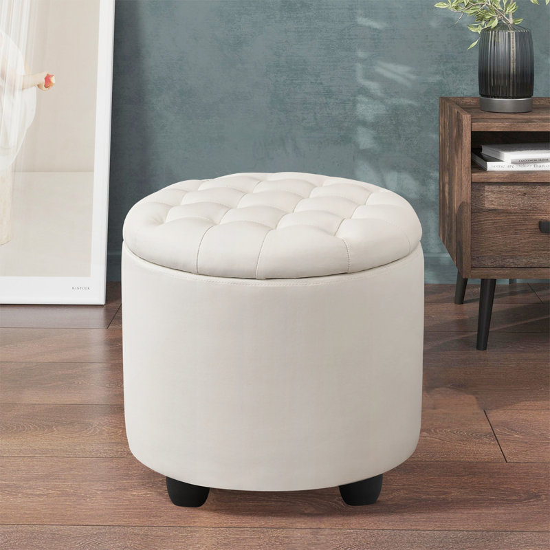 Modern Button Tufted Accent Storage Ottoman