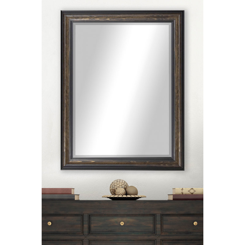 Solid Wood Flat Wall Mirror, 36.5" H x 32.5" W
