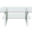 L 39,4 po x P 19,7 po x H 17,7 po, table basse en verre trempé transparent