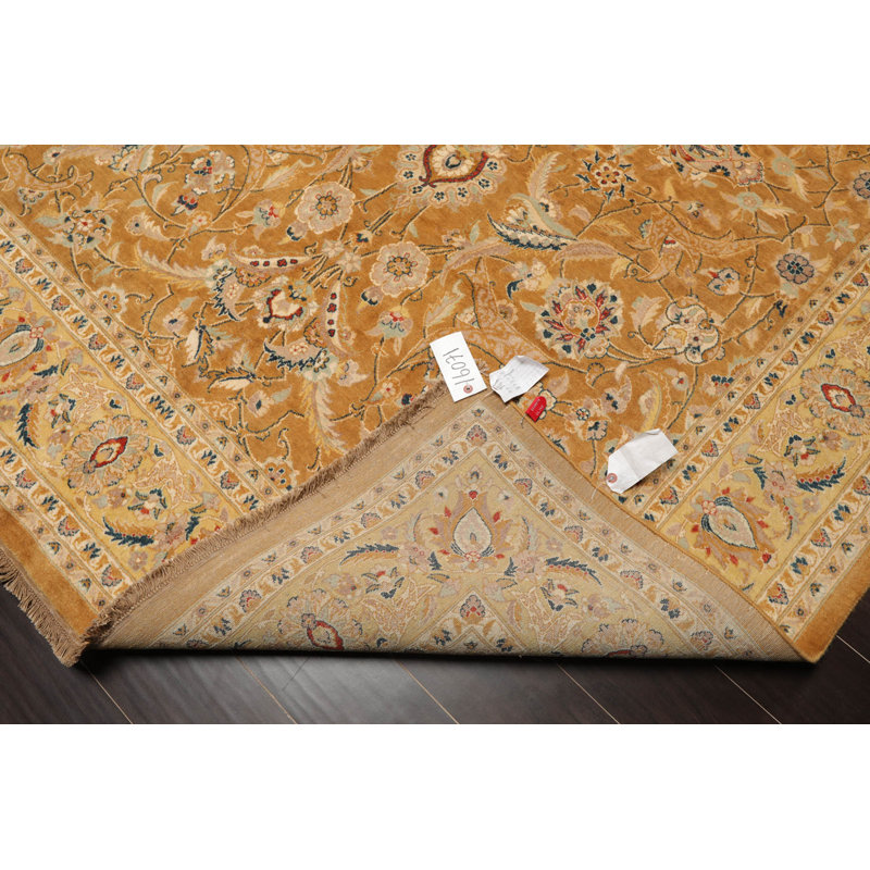 Tapis rectangulaire en laine noué à la main de conception unique 6 pi x 8 pi 7 po Lerlene
