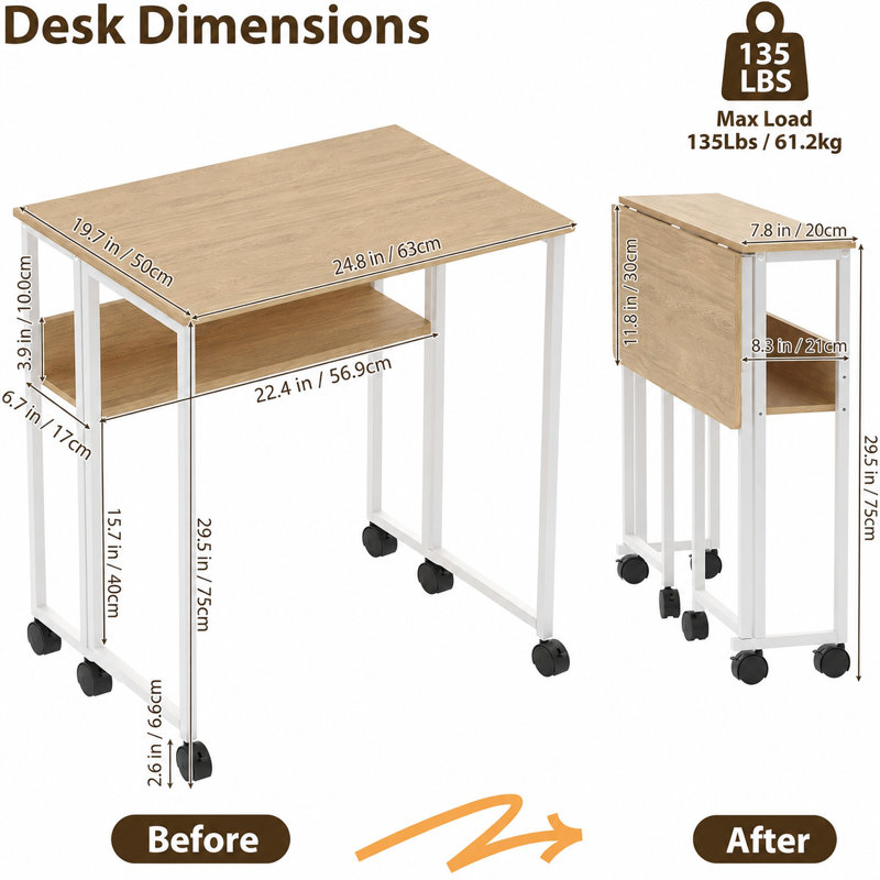 MDF Standing Desk, Natural wood color