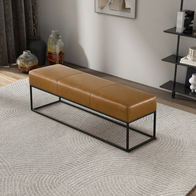 Banc en cuir brun clair Odessa