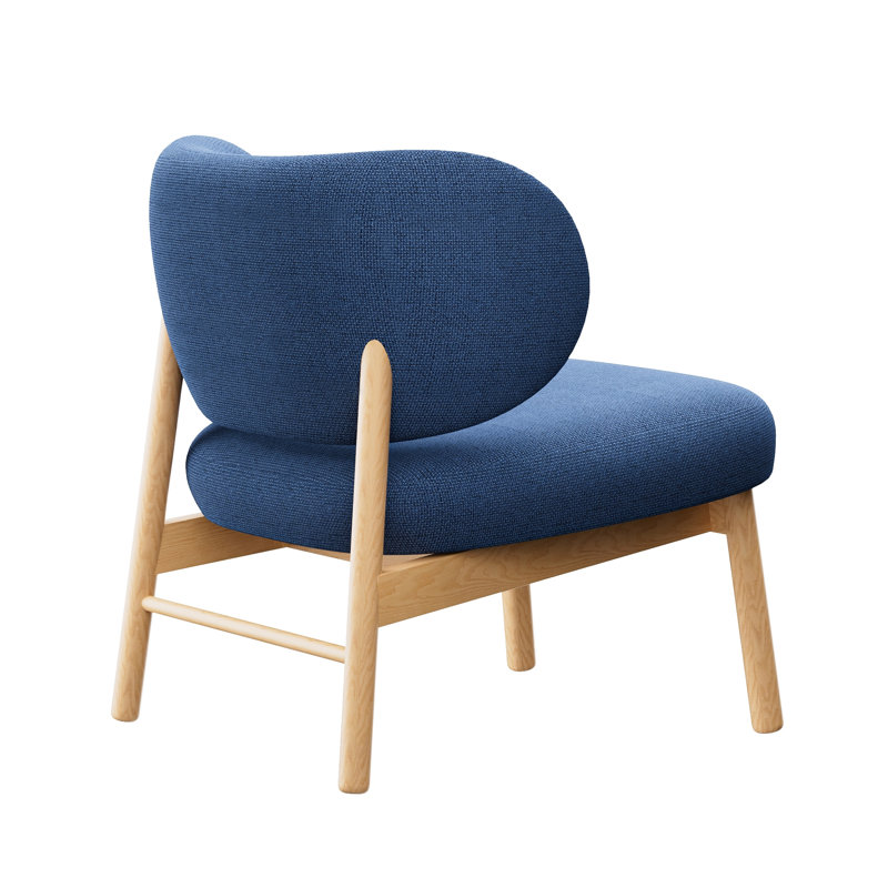 Chaise d'appoint rembourrée en bois, Bleu