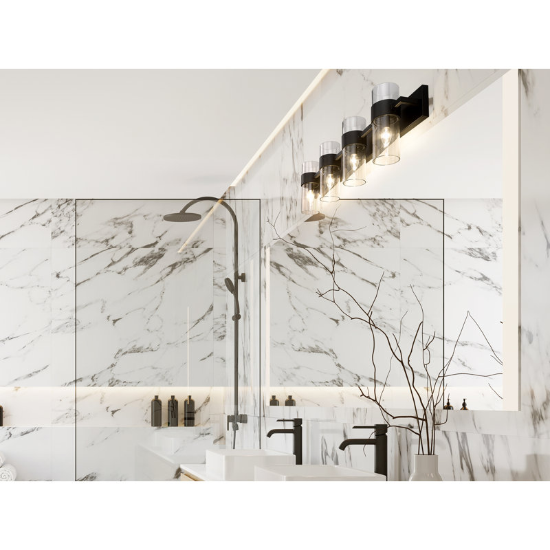 Ensemble de meuble-lavabo 4 lumières Masi, Noir mat