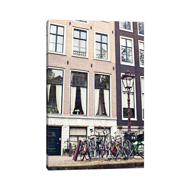 Amsterdam Bicycles by Caroline Mint - Wrapped Canvas Print, 66.04 cm H x 45.72 cm W x 1.91 cm D