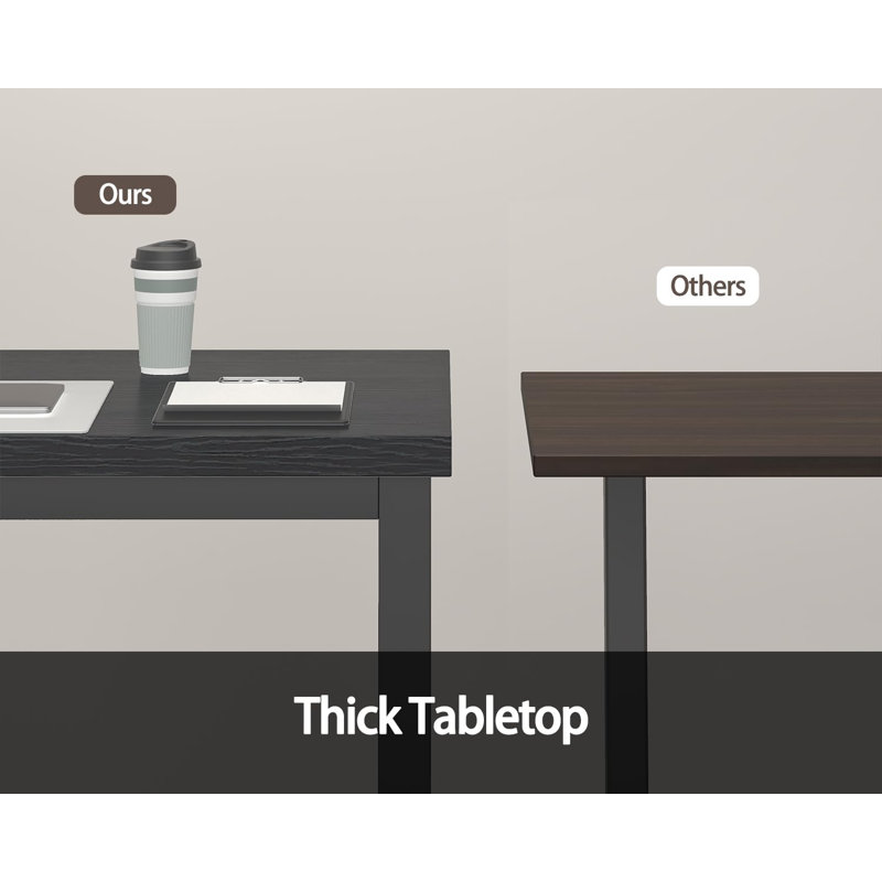 Modular Steel Computer Desk, 29.5" H x 70.8" W x 31.4" D, Black