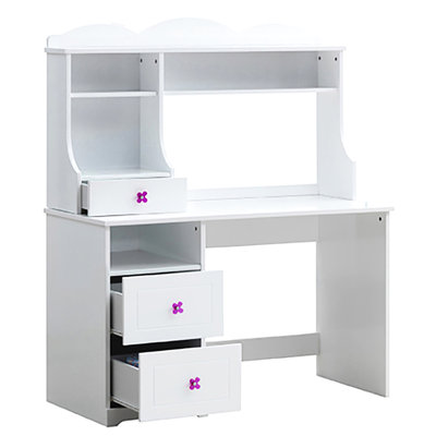 Bureau blanc avec deux fentes pour tiroir