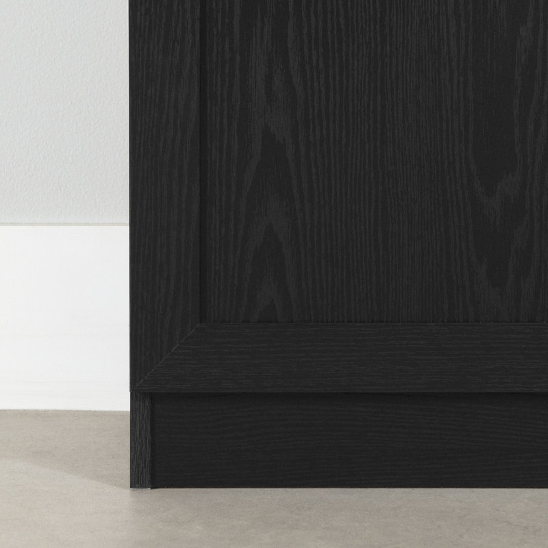Arum Set Of 2 Sideboards With Shelves, Black Oak