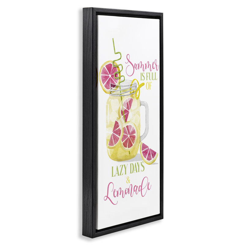  «Fun Summer Lemonade» par Deane Beesley, H 25 po x l 11 po, Cadre flottant noir de jais