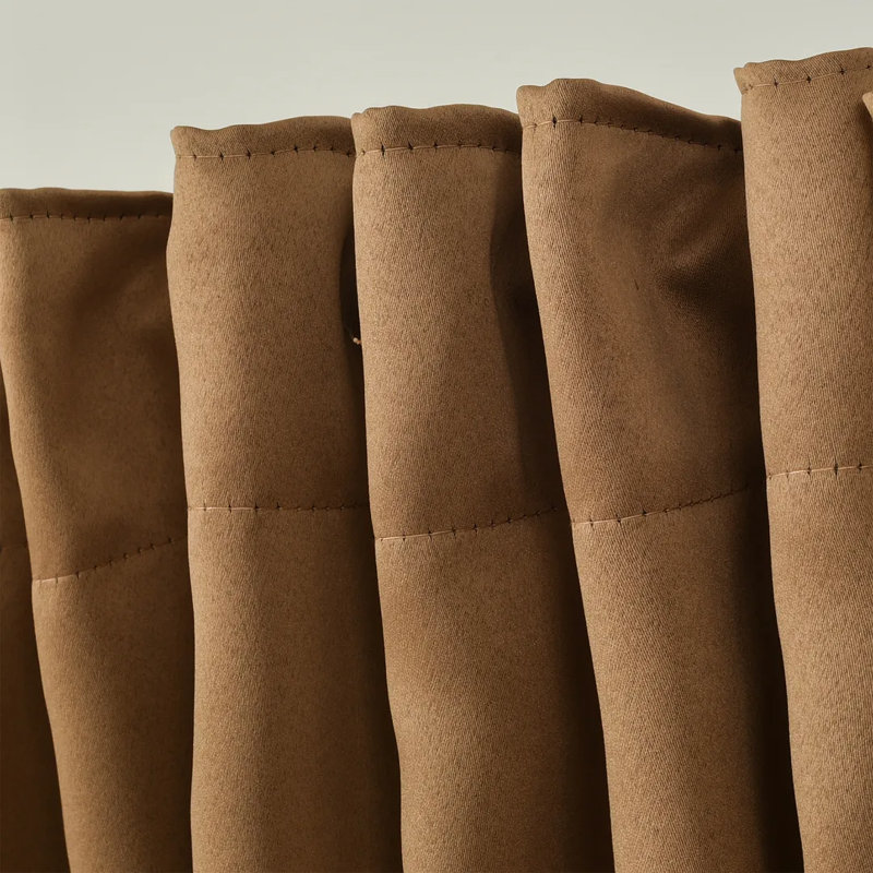 Extra Wide & Extra Long Custom Made Solid Color Room Darkening Single Curtain Panel, 100" W x 300" L, Mocha