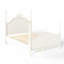 Lit plateforme en forme de couronne, taille standard, cadre de lit à baldaquin en bois avec tête de lit incurvée, beige
