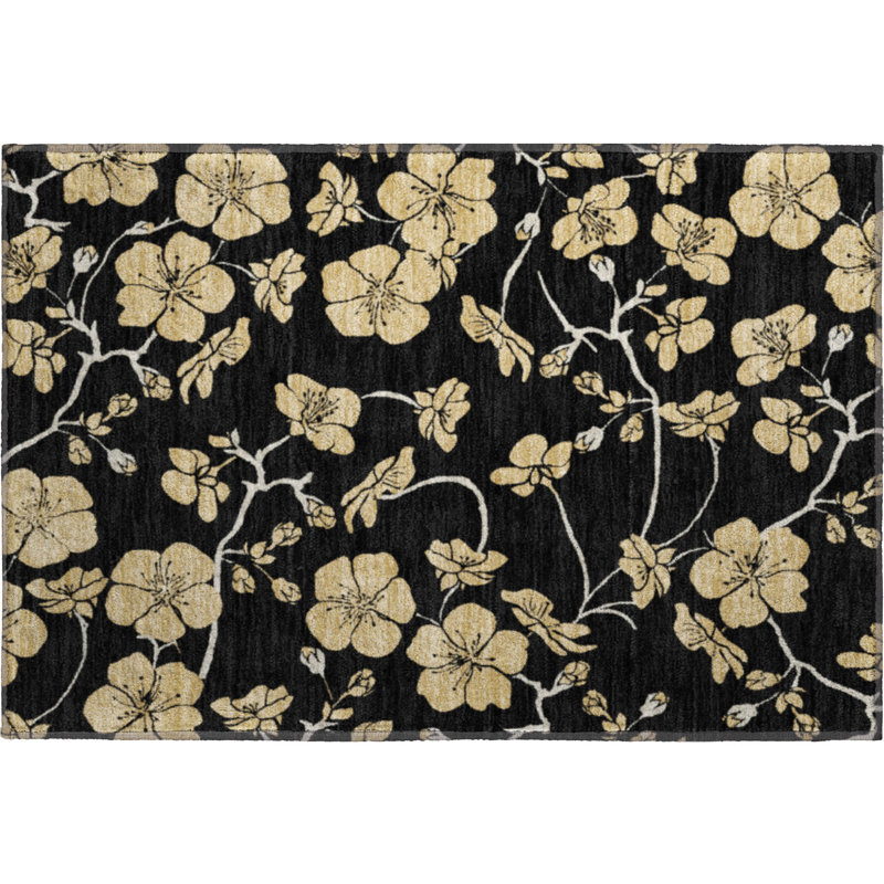 Tapis floral Premium lavable à la machine Diskin AMF1034, Rectangle 1 pi 8 po x 2 pi 6 po