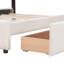 Lit plateforme tapissier avec tête de lit capitonnée classique et quatre tiroirs pratiques, sans sommier tapissier, idéal pour le confort et le rangement-1060696521