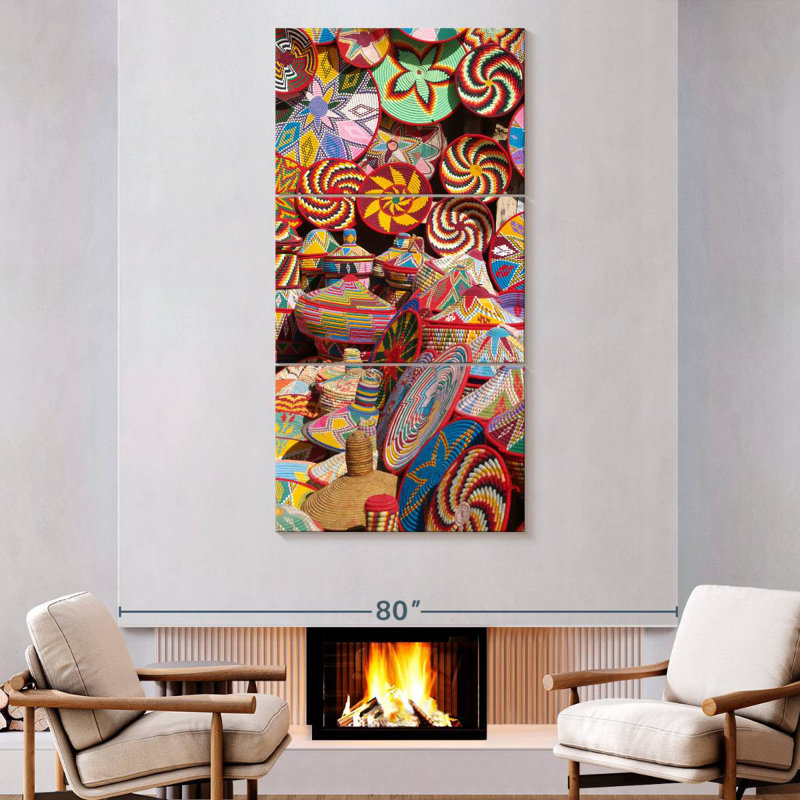 Creative Ethnic Baskets, 80" H x 39" W