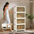 Plastic Stackable Storage Bins, 4 Pack 72QT Folding Storage Boxes with Doors and Wheels Closet Organizers and Storage Open Front Home Containers Boxes for Bedroom Dorm