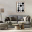 Art mural noir et blanc à motif de cercles flottants par Lisa Nohren-371168422-371168427