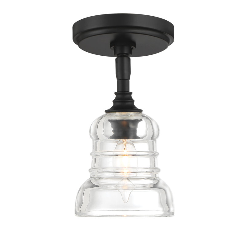 Kiaan 1 Light Matte Semi Flush Mount, Black