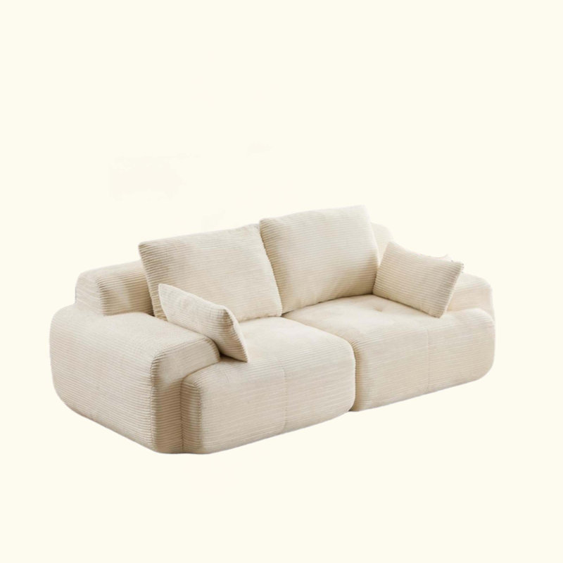 Canapé moderne en mousse à mémoire de forme compressée, grands canapés modulaires à 2 places pour le salon, canapé modulaire Cloud pour animaux de compagnie, tissu en velours côtelé, causeuse très profonde, aucun assemblage requis