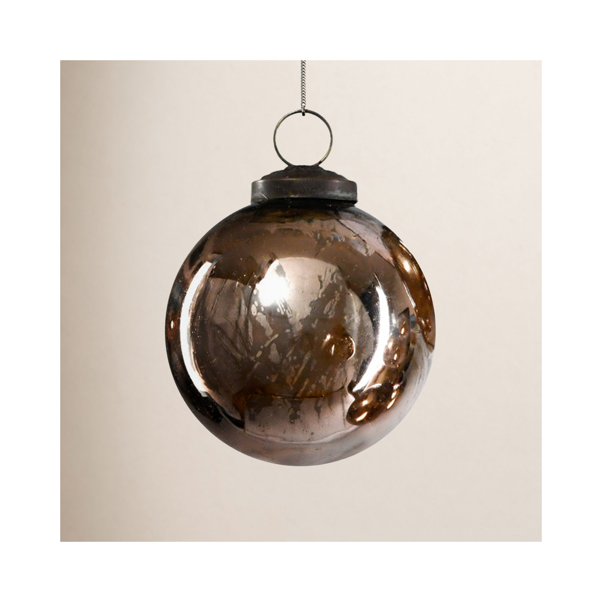 Decorative Glass Ball Ornament, Antique Bronze