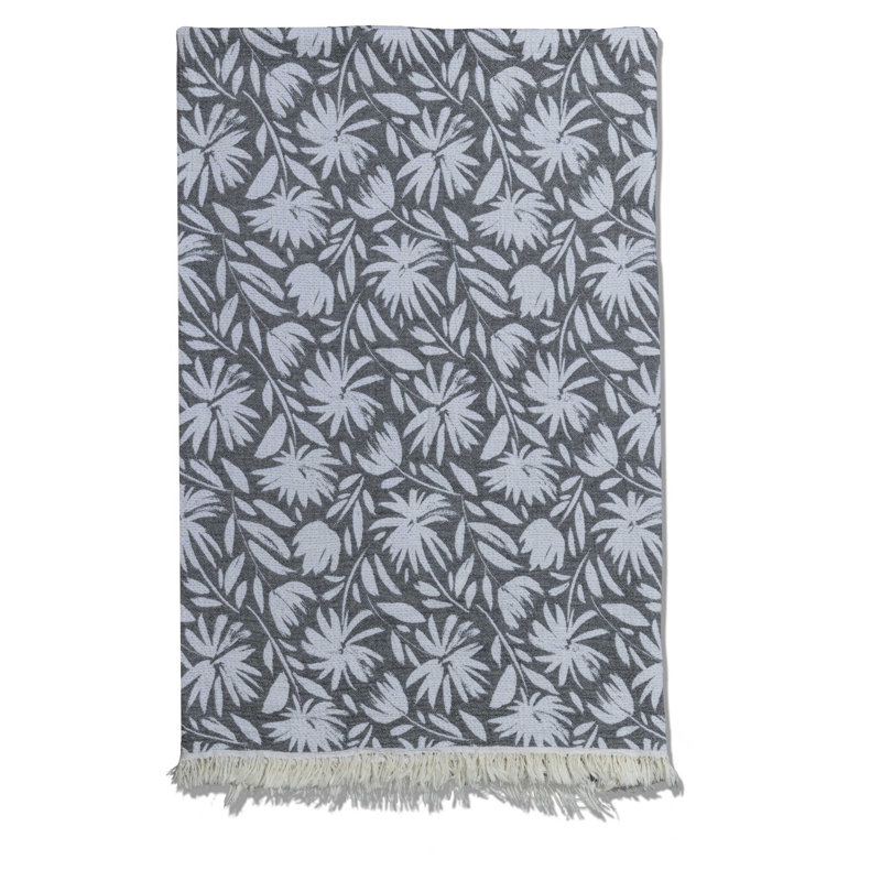 Couverture en mousseline réversible Antalya Whimsy, Noir