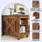 Farmhouse End Table With Charging Station & Storage Shelf-2114730526