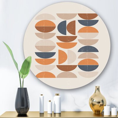 Abstract Sun And Moon S In Blue And Orange - Modern Metal Circle Wall Art -  East Urban Home, EE43B9848FBC4E53A85798118EB48C60